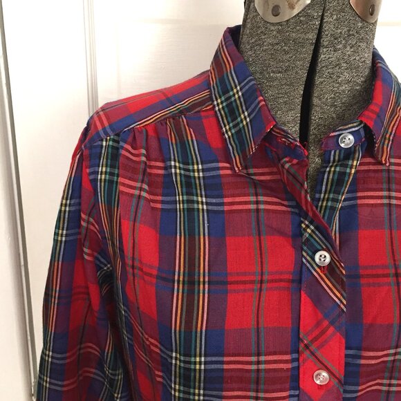Vintage Plaid Blouse | 80s - Picture 2 of 8